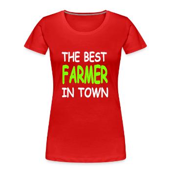 Cultivateur - T-shirt bio Premium Femme - rouge - Devant - Mia (176cm)