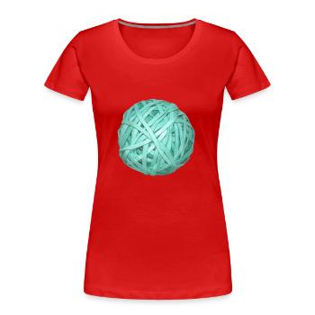 Turquoise Ribbon Ball - Women's Premium Organic T-Shirt - red - Front - Mia (176cm)