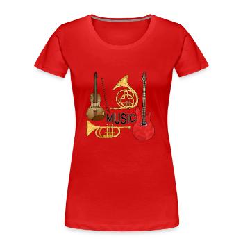Musikinstrumente - Frauen Premium Bio T-Shirt - Rot - Vorne - Mia (176cm)