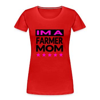Cultivateur - T-shirt bio Premium Femme - rouge - Devant - Mia (176cm)