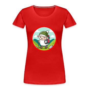Hill walking Sheep - Women's Premium Organic T-Shirt - red - Front - Mia (176cm)