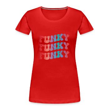 Funky Vintage - Frauen Premium Bio T-Shirt - Rot - Vorne - Mia (176cm)