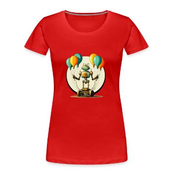 VENDEUR DE BALLONS - T-shirt bio Premium Femme - rouge - Devant - Mia (176cm)
