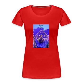 Festival Love - T-shirt bio Premium Femme - rouge - Devant - Mia (176cm)