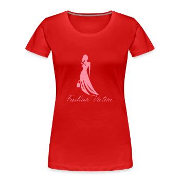 Fashion Victim - Frauen Premium Bio T-Shirt - Rot - Vorne - Mia (176cm)
