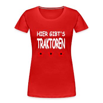 Tracteurs - T-shirt bio Premium Femme - rouge - Devant - Mia (176cm)