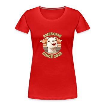 awesome Seit 2022 - Humor Geburtstagsgeschenk 2022 - Frauen Premium Bio T-Shirt - Rot - Vorne - Mia (176cm)