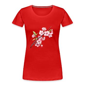 Sakura-Frühling - Frauen Premium Bio T-Shirt - Rot - Vorne - Mia (176cm)