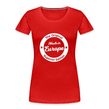 Das Original aus Europa - Frauen Premium Bio T-Shirt - Rot - Vorne - Mia (176cm)
