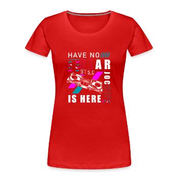 DJ Electro Spaß - Frauen Premium Bio T-Shirt - Rot - Vorne - Mia (176cm)