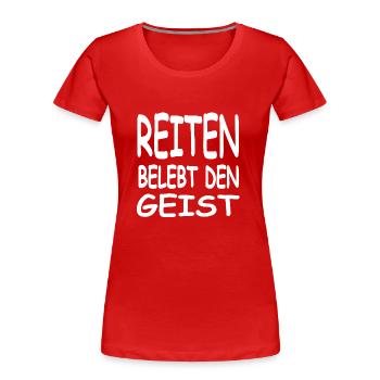 Reiten - Frauen Premium Bio T-Shirt - Rot - Vorne - Mia (176cm)