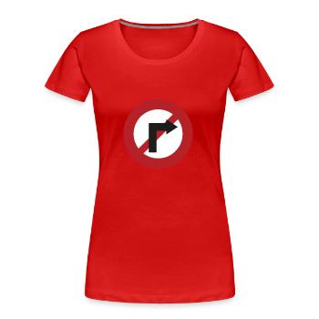 Turn right sign to the right Demo - Women's Premium Organic T-Shirt - red - Front - Mia (176cm)