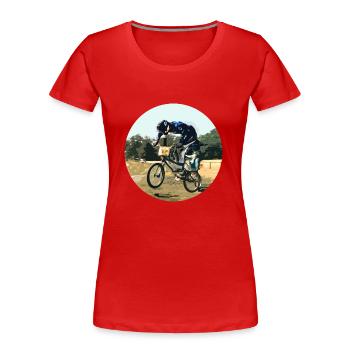 BMX - Women's Premium Organic T-Shirt - red - Front - Mia (176cm)