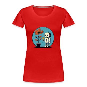 TECHNIK UND NATUR - Frauen Premium Bio T-Shirt - Rot - Vorne - Mia (176cm)