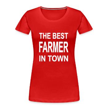 Cultivateur - T-shirt bio Premium Femme - rouge - Devant - Mia (176cm)