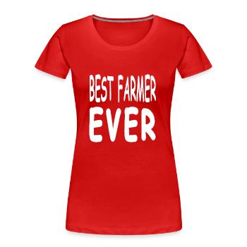 Cultivateur - T-shirt bio Premium Femme - rouge - Devant - Mia (176cm)
