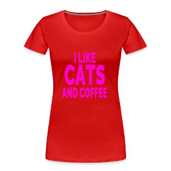 Félin - T-shirt bio Premium Femme - rouge - Devant - Mia (176cm)