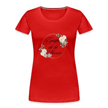 The Bride Team White Flower - Passendes T-Shirt - Frauen Premium Bio T-Shirt - Rot - Vorne - Mia (176cm)