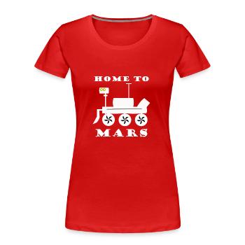 Le voyage vers tous - T-shirt bio Premium Femme - rouge - Devant - Mia (176cm)