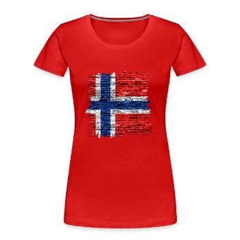 Norwegen Norwegen Flagge Skandinavien Norden Tor Viking - Frauen Premium Bio T-Shirt - Rot - Vorne - Mia (176cm)