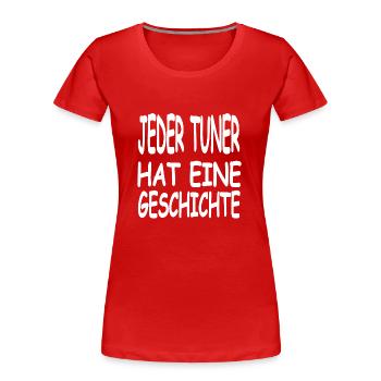 Tuner - Frauen Premium Bio T-Shirt - Rot - Vorne - Mia (176cm)