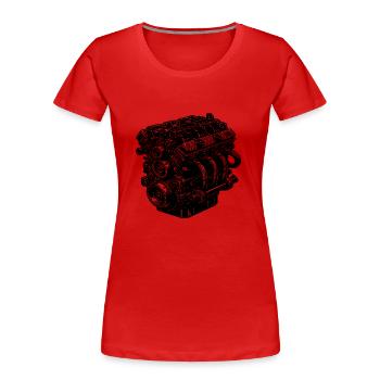 Mechaniker Zylinder Motorblock Hubraum Fan Motor - Frauen Premium Bio T-Shirt - Rot - Vorne - Mia (176cm)