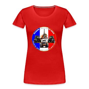 La souveraineté nationale appartient au peuple - T-shirt bio Premium Femme - rouge - Devant - Mia (176cm)
