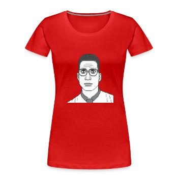 Pixel Intellektuell - Frauen Premium Bio T-Shirt - Rot - Vorne - Mia (176cm)