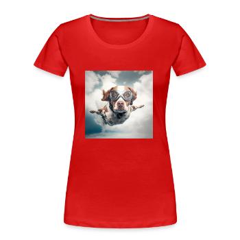 Fliegender Hund - Frauen Premium Bio T-Shirt - Rot - Vorne - Mia (176cm)