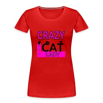 Félin - T-shirt bio Premium Femme - rouge - Devant - Mia (176cm)