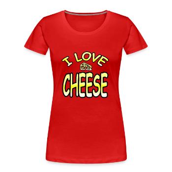 Cheese - Women's Premium Organic T-Shirt - red - Front - Mia (176cm)