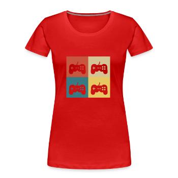 Retro-Vintage-Konsole - Frauen Premium Bio T-Shirt - Rot - Vorne - Mia (176cm)