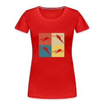 Retro-Vintage-Rudern - Frauen Premium Bio T-Shirt - Rot - Vorne - Mia (176cm)