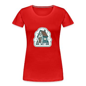 Home Sweet Home - Haus Illustration - Frauen Premium Bio T-Shirt - Rot - Vorne - Mia (176cm)