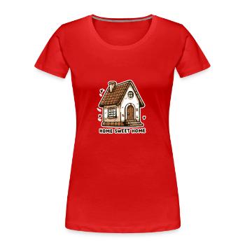 Home Sweet Home - Haus Illustration - Frauen Premium Bio T-Shirt - Rot - Vorne - Mia (176cm)