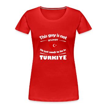 Holidays in Antalya - Women's Premium Organic T-Shirt - red - Front - Mia (176cm)