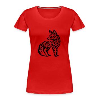 Niedlicher Fuchs im Tribal Tattoo Style - Frauen Premium Bio T-Shirt - Rot - Vorne - Mia (176cm)