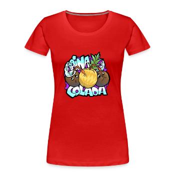 Pina Colada - Frauen Premium Bio T-Shirt - Rot - Vorne - Mia (176cm)