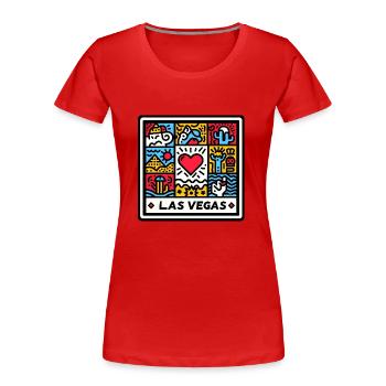 Las vegas Pop art - Women's Premium Organic T-Shirt - red - Front - Mia (176cm)