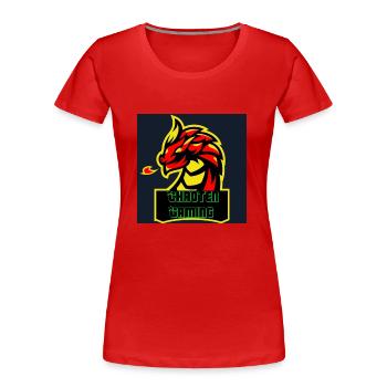 20240215 181329 - Frauen Premium Bio T-Shirt - Rot - Vorne - Mia (176cm)