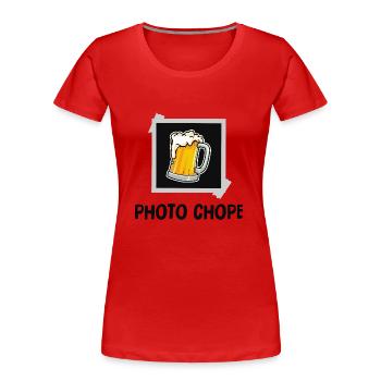 photo chope - T-shirt bio Premium Femme - rouge - Devant - Mia (176cm)