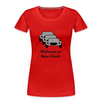 Hubraum und Autos - Frauen Premium Bio T-Shirt - Rot - Vorne - Mia (176cm)