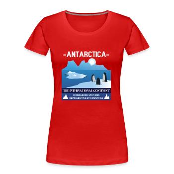 Antarctica - The International Continent - Women's Premium Organic T-Shirt - red - Front - Mia (176cm)