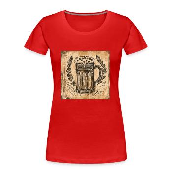 Beer Garden Munich October Bavaria Beer Celebrate Festival - Women's Premium Organic T-Shirt - red - Front - Mia (176cm)