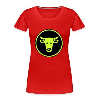 cow rind - Frauen Premium Bio T-Shirt - Rot - Vorne - Mia (176cm)