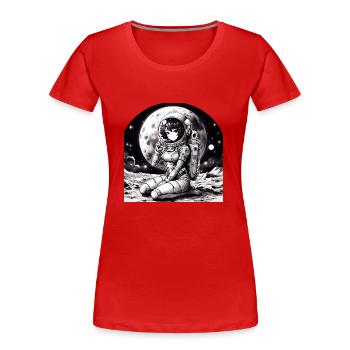 Manga Astronaut Mädchen - Frauen Premium Bio T-Shirt - Rot - Vorne - Mia (176cm)