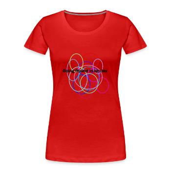 Circles - Women's Premium Organic T-Shirt - red - Front - Mia (176cm)
