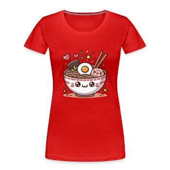 Niedliche Kawaii Ramen Feinschmecker - Frauen Premium Bio T-Shirt - Rot - Vorne - Mia (176cm)