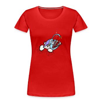 Anglerfisch - Frauen Premium Bio T-Shirt - Rot - Vorne - Mia (176cm)