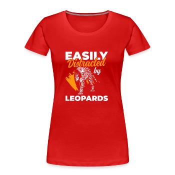 Leopard Jagd Großkatze Tier - Frauen Premium Bio T-Shirt - Rot - Vorne - Mia (176cm)